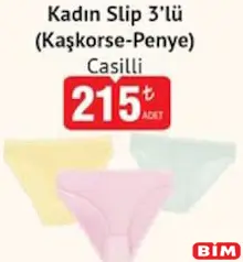 CASİLLİ KADIN SLİP KÜLOT 3'LÜ (KAŞKORSE - PENYE)